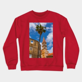 Buildings in Milna, Brac Island, Croatia Crewneck Sweatshirt